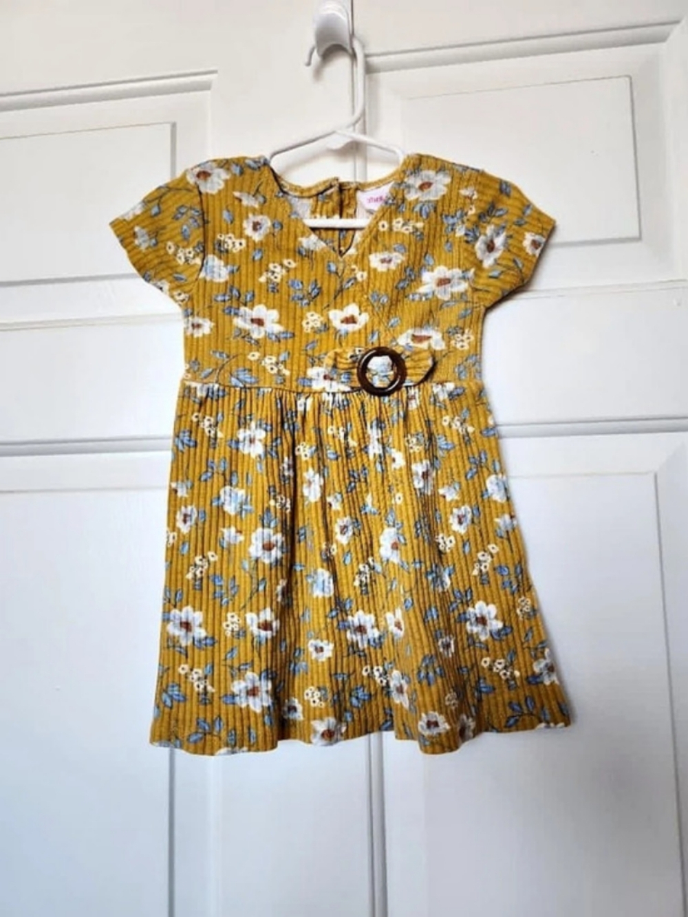 Little Lass Girls Floral Dress in Yellow & Blue Size 2T